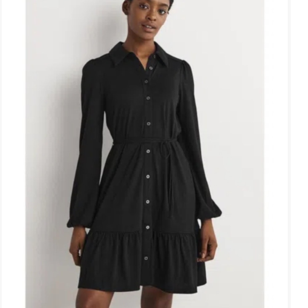 Boden Tiered Jersey Shirt Mini Dress